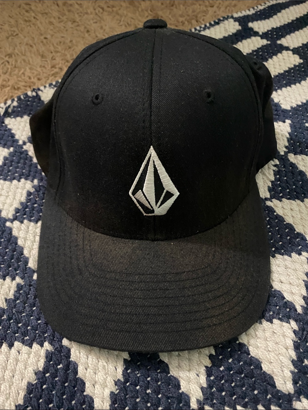 Volcom Black Cap with White Stone Logo